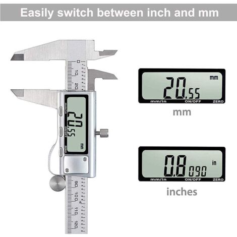 Pied à Coulisse Numérique Preciva 0-150 Mm - Écran LCD, Rechargeable USB-C, Pour Bricolage, Précision, Outil De Mesure - 11