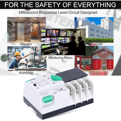 NLQ4-125 4P Dual Power Automatic Transfer Switch, AC 400V Utility, Millisecond Switching Without Power, for Shopping Malls, Factories, Laboratories (100A