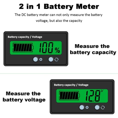 Compteur Batterie CC LCD Bleu – Moniteur Voltmètre Capacité 12V 24V 36V 48V Pour Plomb Et Lithium