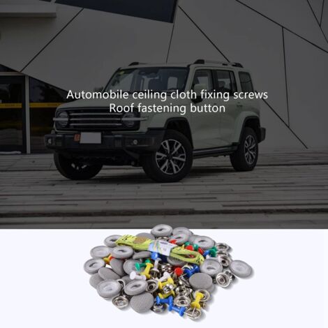 Kit De 60 Rivets Pour Réparation Toit De Voiture – Fixation Universelle, Tissu Gris