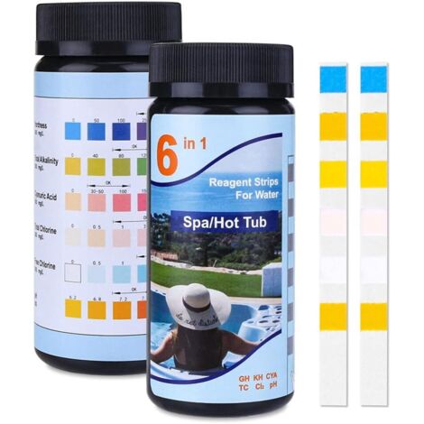 Bandelettes de Test pour Piscine 6 en 1, Papier ph Bandes Test 50 ...