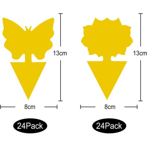 Pièges à Mouches Des Fruits Jaunes Autocollants - Lot De 10 - Forme Papillon - Pour Plantes D'intérieur Et Jardin - Écologique - 6