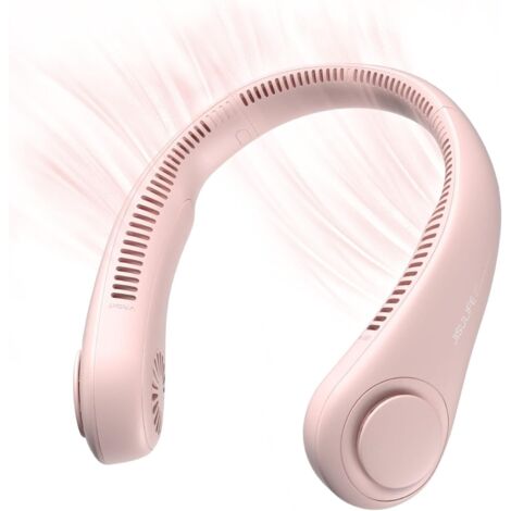 Timiyou Ventilateur De Cou Mains Libres USB Portable 3000mAh - Rose, Pour Voyage Sport Bureau Maison