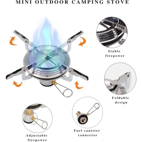 Réchaud à Gaz Portable Mini Pour Camping, Brûleur à Gaz Léger Pour Randonnée, Cuisine Extérieure Et Pique-Nique, Réchaud De Voyage Compact Pour Aventure