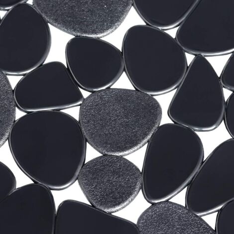 3 Tapis Évier Cuisine PVC 40x30cm - Galets Noir Gris Transparent, Antidérapant