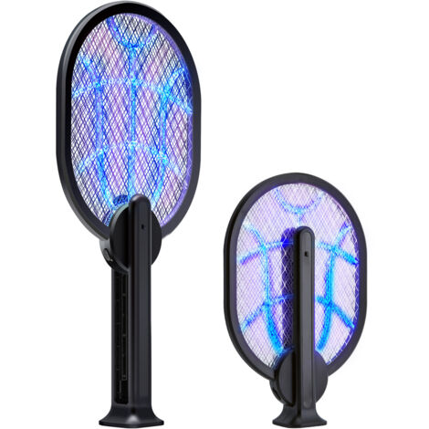 Raquette électrique Anti-moustiques Rechargeable - Portable Et Sécurisée - Pour Intérieur Et Extérieur - Lumière LED Attractive