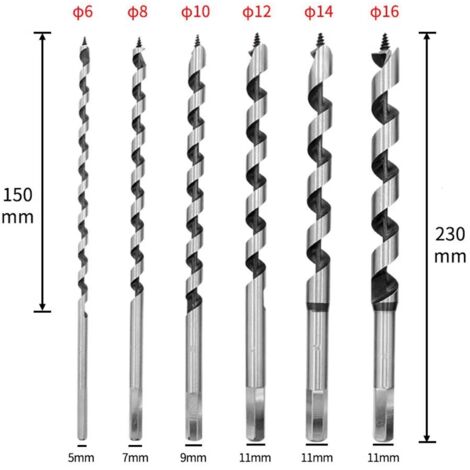 Meche A Bois Longue, Mèche À Bois Hélicoïdal, Tige Hexagonal Foret À