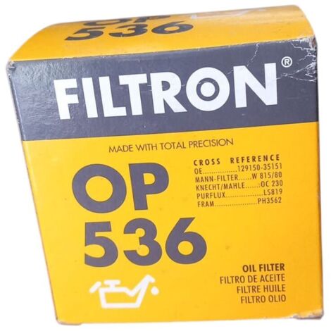 Filtro olio motore marca filtron codice filtro op 536