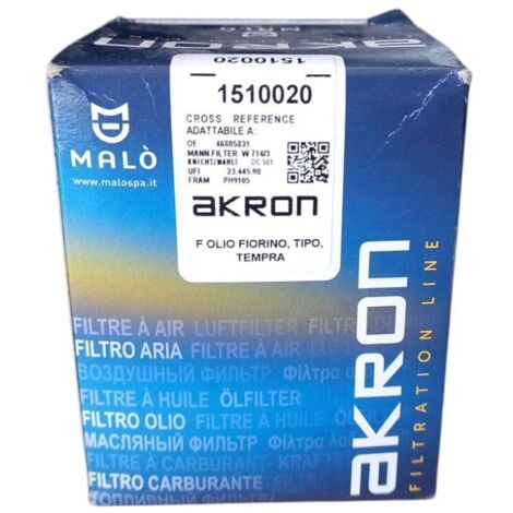 Filtro olio akron 1510020  ft4776  ph4482  h14w13  w1126/4  wl7324  ol175