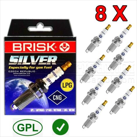 Candela kit 8 candele gpl metano brisk silver dr15ys bmw x5 (e53) dal 2000-2006 (1/5)