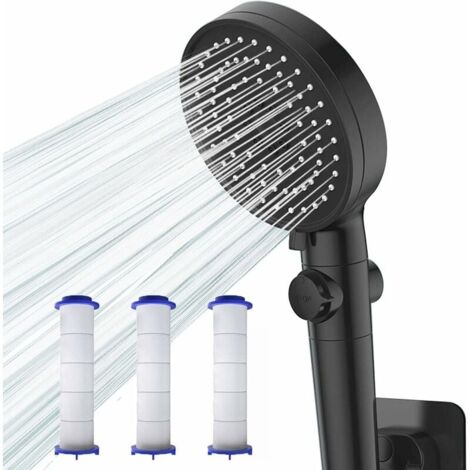 Pommeau de Douche avec Filtre, Pommeau de Douche à Haute Pression Economie d’eau, Bouton d'arret, 5 Mode Jet Réglables (1/5)