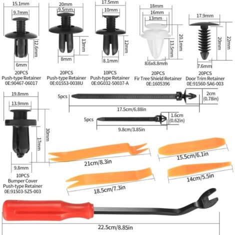 500 Rivets Clips Plastique Voiture + Tournevis – Kit Complet Fixations Pare-chocs, Garnitures, Panneaux