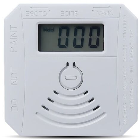 Détecteur de gaz Détecteur de fumée de monoxyde de carbone combiné Détecteur de fumée CO à piles avec écran d'affichage LED Flash Alarme sonore Motif d'avertissement sonore - blanche (1/5)