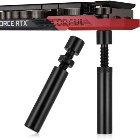 Support Carte Graphique Réglable, 2 pcs GPU Support, Support Carte Graphique, GPU Holder 75mm-120mm, pour Ordinateur de Bureau, Noir (1/5)