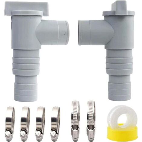 Lot de 2 Vanne d'entretien/d'arrêt pour Piscine avec Raccord de Tuyau de 32/38mm, Robinets d'arrêt pour Piscine, Vanne Piscine Double Split Tuyau Valve Plunger Accessoires de Piscine (1/5)