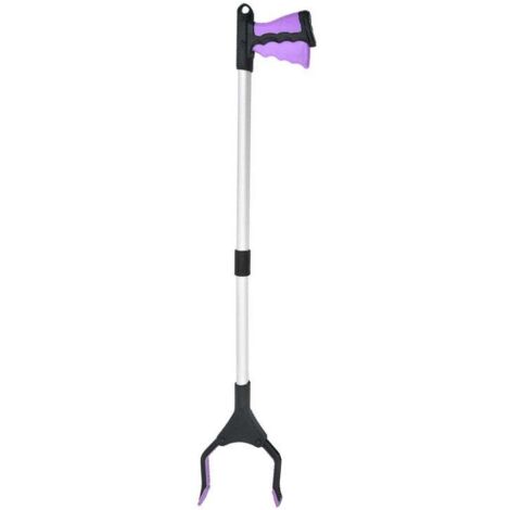 Shine Pince Telescopique, 81CM Longue Pince Ramasse Objet avec Aimant, Pliable Pince de Ramassage sans se Baisser, Pince de Prehension pour Personnes Agées (Violet)