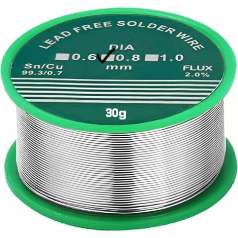 Fil de Soudure,Sn99% Ag0.3% Cu0.7% Colophane fil de Soudure pour la Soudure électrique(0.8mm 30g)