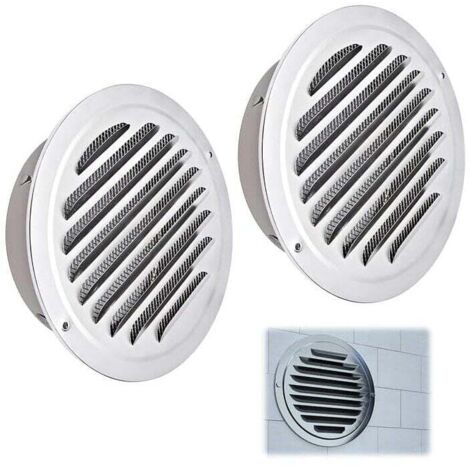 2 Pièces Grille Aération Ronde, 100mm Grille d'aération en Acier Inoxydable, Grille de Ventilation avec Filet Anti-insectes, Grille Ventilation Exterieur, pour Garage, Cuisine, Salle de Bain, Mur (1/5)
