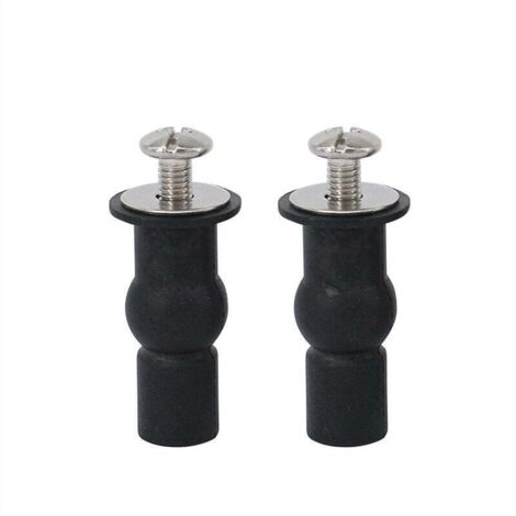 Lot de 2 Vis pour Siège de Toilette, Charnières avec Écrous en Caoutchouc, Fixation Universelle WC, Raccords Expansibles Sans Percage