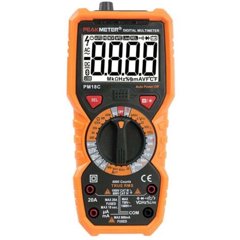 Multimètre numérique PM18C AC DC Testeur électrique numérique automatique Voltmètre sans contact Ampèremètre Ohmmètre Détecteur de tension Maintien avec affichage rétroéclairé (1/4)