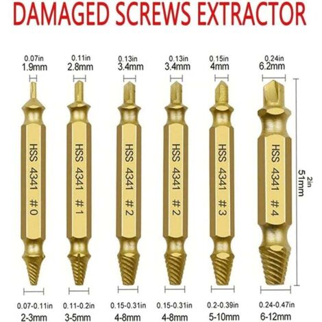 Lot De 9 Extracteurs De Vis Endommagées Avec 3 Forets Hélicoïdaux - HSS 6542 63-65 HRC Pour Vis Cassées, Rouillées Ou Usées