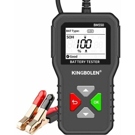 Testeur de Batterie AUTO 6V 12V 24V,BM550 100-2000 CCA 2-200Ah Testeur d’alternateur automobile Analyseur de batterie numérique pour Voiture/Camion/Moto/ATV/SUV/Bateau/Yacht (1/5)