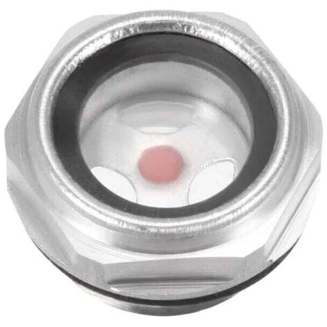 Niveau d᾿Huile Liquide Jauge Voyant d'huile Verre Vue Raccord de Compresseur d᾿Air Bouchon en Alliage d᾿Aluminium à Filetage Mâle 1/2 PT avec Joint Torique