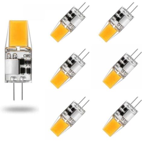 Ampoule G4 LED AC/DC 12V 5W Lampes LED G4 Blanc Chaud 3000K Ampoules D'éclairage Équivalent 50W Halogène Lampe Angle Faisceau de 360° sans Scintillement, Lot de 6,Warm White 3000k,5W