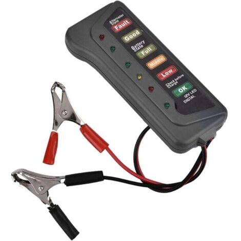 Testeur d'alternateur de Batterie,12V Batterie Testeur,12V Auto Moto Batterie testeur de Charge de l'alternateur Analyseur Cranking Vérifiez testeurs de Batterie de Digital LED de (1/5)
