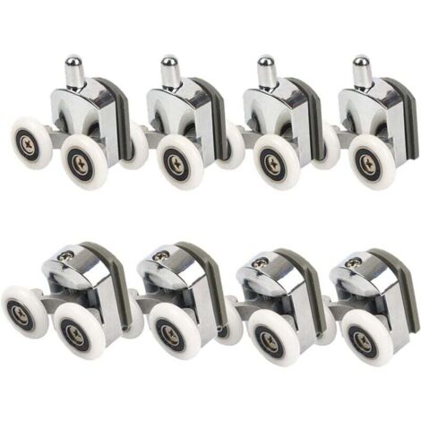 Roulettes de porte de douche, Roulettes de porte de douche 23mm Roulettes de curseur Poulies 8PCS Diamètre de la porte de douche Haut Bas Pièces de rechange de salle de bain (1/5)