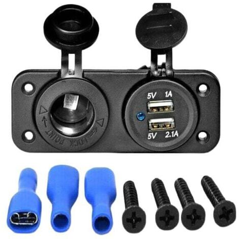 Dual USB Car Auto Allume-cigare Socket Splitter 12V Chargeur Power Adapter Outlet (1/4)