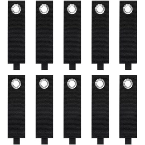 10PCS Organisateur Support Rallonge, Sangles Rangement d'extension Robustes Sangles Câble à Boucle à Crochet Portables avec Œillet pour le Stockage de Câbles de Cordes de Tuyau d'arrosage