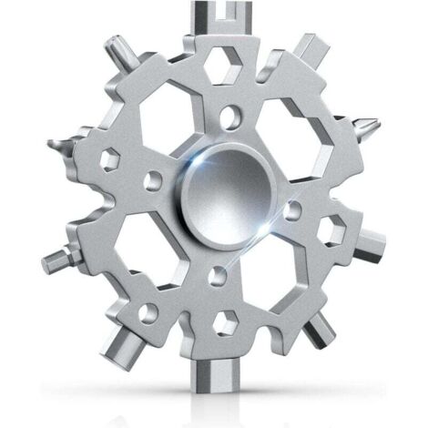 Cadeau Homme, Outil Multifonction Flocon de Neige avec Fonction Fidget Spinner,Équipement de Survie de Poche