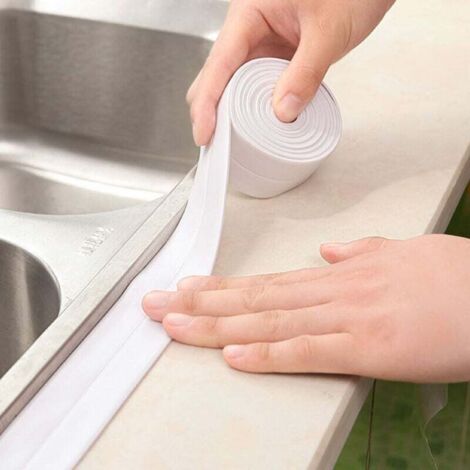 3 Paquets De Ruban d'Étanchéité Étanche, Auto-Adhésif Imperméable Et Résistant à La Moisissure, Scellant De Salle De Bain, Outil d'Étanchéité Pour La Protection Des Bords De La Cuisine