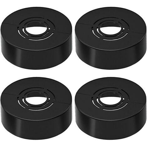 Lot de 4 robinets de douche à rosace 3 tailles en 1 (noir 70 x 30 mm) pour tuyau de chauffage, couvercle pour tuyaux de radiateur, robinets et accessoires de douche