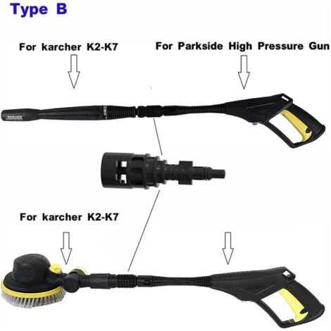 Adaptateur Pour Karcher K2-K7 – Buse Rapide 1/4, Lance Coudée + 5 Buses