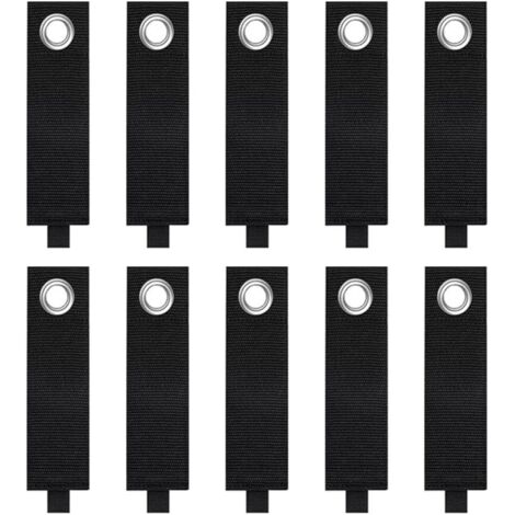 10PCS Organisateur Support Rallonge, Sangles Rangement d'extension Robustes Sangles Câble à Boucle à Crochet Portables avec Œillet pour le Stockage de Câbles de Cordes de Tuyau d'arrosage