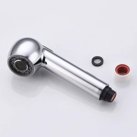 Douchette Robinet Cuisine 2 Jets Tête de Douche Remplacement Douchette pour Mitigeur Cuisine, Chromé (1/5)