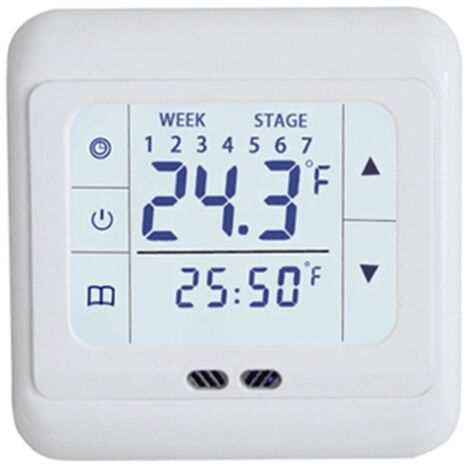 Thermostat numérique blanc à écran tactile, système de chauffage au sol, pour la maison, régulateur de température, AC 220V (1/5)