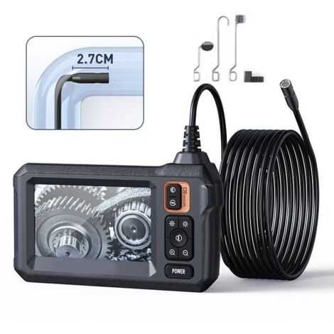 Caméra d'inspection endoscopique Industrielle, caméra d'égout endoscopique IPS 4,3", caméra Serpent étanche IP67 avec 8 lumières LED, câble Semi-Rigide de 5 m