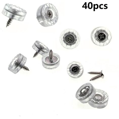 40 x Antidérapant, Anti-humidité, Silencieux, 18 mm Silicone Caoutchouc Protecteur de Plancher Meubles Sol Coussinets avec Vis pour Meubles Chaise Jambes Pieds pour Bois Franc/Carrelage