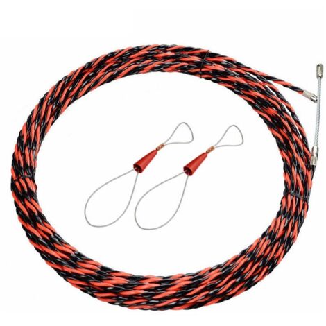 Aiguille Electricien 50M Tire Fil Electrique 5mm Diamètre Aiguille Tire Fil, rétractable d'installation pour tire Cable et rallonge en acier spiralé flexible tire fils electrique Tire fils d'électrici (1/5)