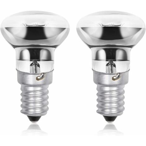 Lampe à lave R39 E14 40 W, petite vis Edison SES Spot réflecteur ampoules à lave, blanc chaud 2800 K à économie d'énergie R39 ampoules à intensité variable (lot de 2)