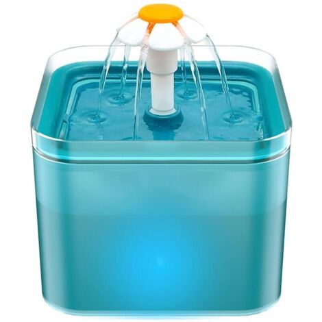Fontaine a Eau Chat, Fontaine à Eau pour Chat Ultra Silencieux, Fontaine a Eau avec Lumière LED, 2 litres, Filtration Multiple, Fournir de l'eau Courante, Trois Modes D'écoulement de l'eau--