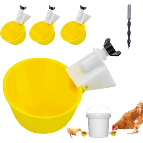 4 Pièce Abreuvoir Poules DIY Abreuvoirs Automatiques Accessoire Poulailler Distributeur d'eau pour Poulets, Canards, Cailles et Pigeons (1/5)