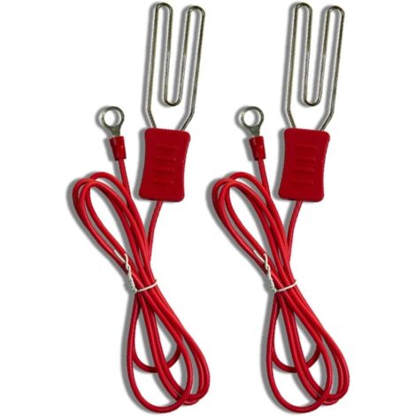 Kit de connexion de clôture électrique en acier inoxydable avec pinces crocodiles - Connecteur de terre pour clôture de pâturage - Câble de 1 m - Pince inoxydable - Kit de montage - Accessoires de