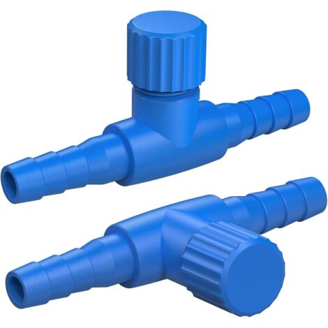 10 Paquets Vannes de contrôle pour Aquarium Pompe à air Voie Unique Régulateur de débit d'air en Plastique Bleu Régulateur pour Tube de 4,5 mm de diamètre intérieur