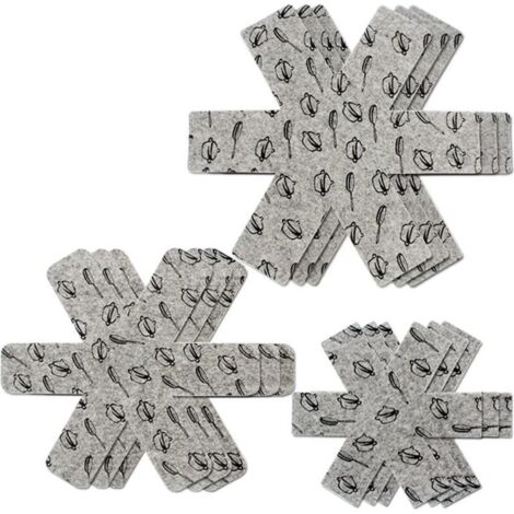 Lot de 9 protections pour poêles et cocottes Wady, 3 tailles différentes, pour séparer et protéger les surfaces de votre cuisine pour la maison--