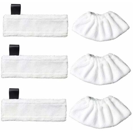 Lot de 3 lingettes de rechange en microfibre et 3 chiffons en microfibre pour Karcher Easy Fix SC1/SC2/SC3/SC4/SC5/SV7, chiffon accessoire pour Kärcher Easy Fix--