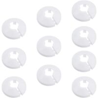 10 Pièces Colliers de Tuyau de Radiateur Couvercle Blanc Solide Pipe Plastique Décoration Cache Tuyaux Plomberie pour Tuyau de Chauffage D'eau 16 mm Rosace de Radiateur
